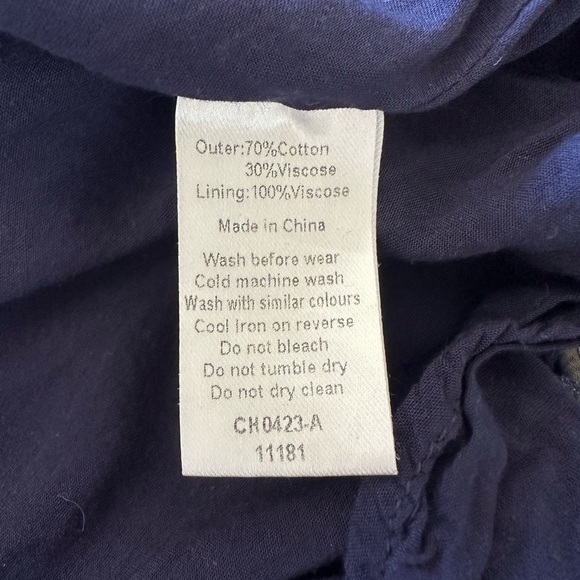 Chancery Striped Sundress with Asymmetrical Hem Cold Shoulder Sleeves - Size 12 - Picture 7 of 7